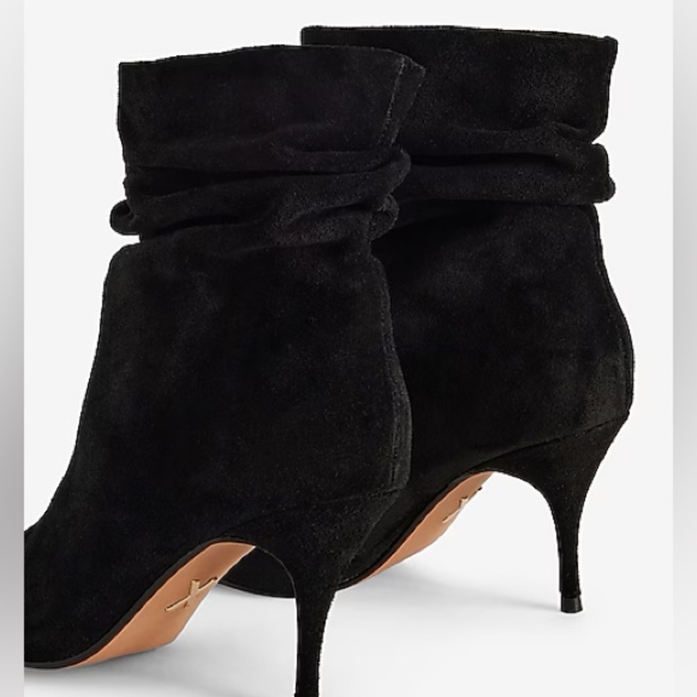 Brian Atwood x Express Suede Slouch Thin Heeled Boots - Picture 4 of 4